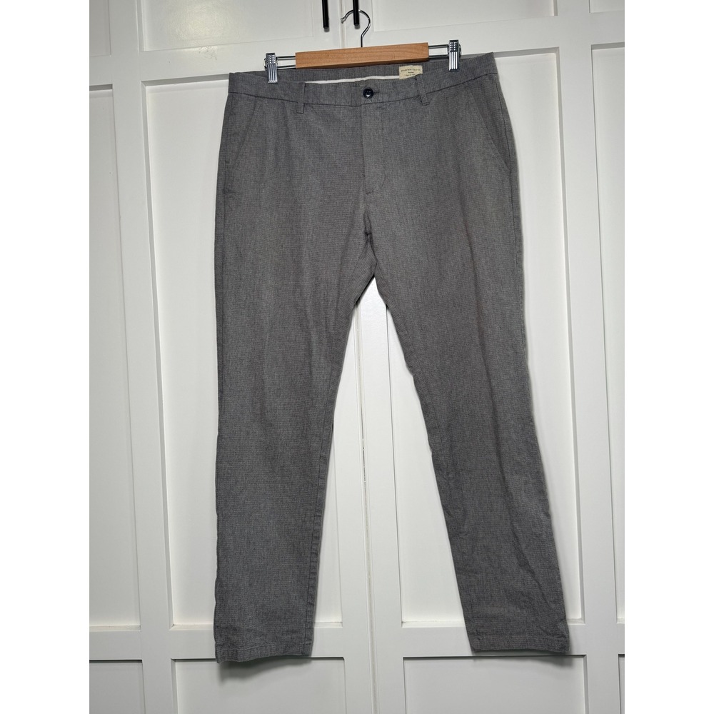 Selected Homme Heritage Slim Fit Grey Micro Check Chino Pants Mens‎ W36 L34
